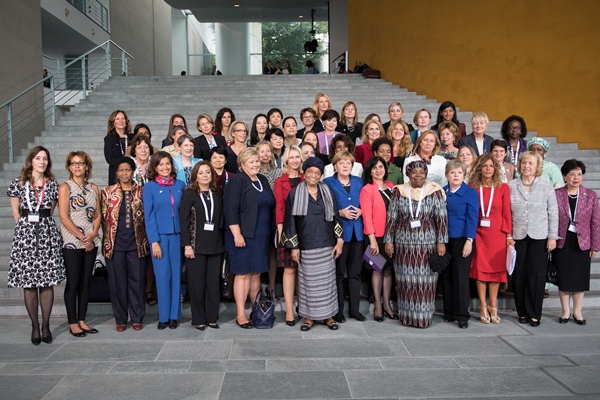 /President Sirleaf poses with other participants at the G7 forum